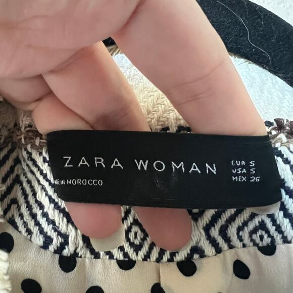 Zara Boucle Tweed Embellished Sequin Fringe Striped Open Jacket Size S - Picture 5 of 8